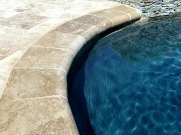 Travertine pool coping